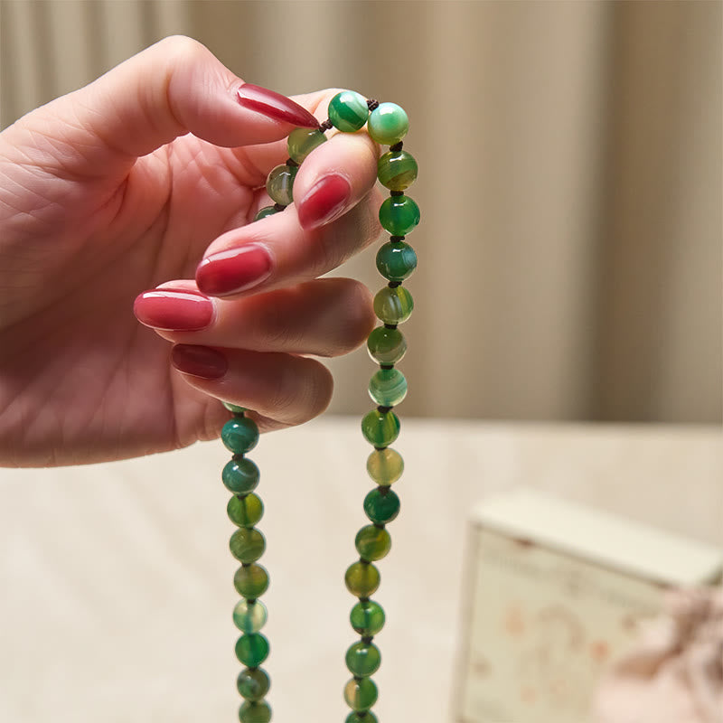 Fortune Jewel Bead Malachite Tassel Protection Bracelet - Fortune Jewel