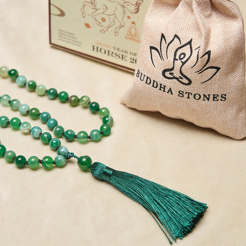 Fortune Jewel Bead Malachite Tassel Protection Bracelet - Fortune Jewel