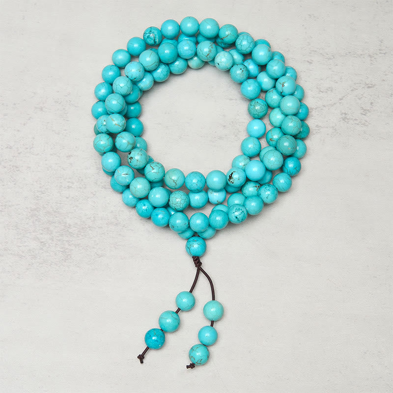 Buddha Stones 108 Beads Turquoise Wisdom Balance Mala - Fortune Jewel