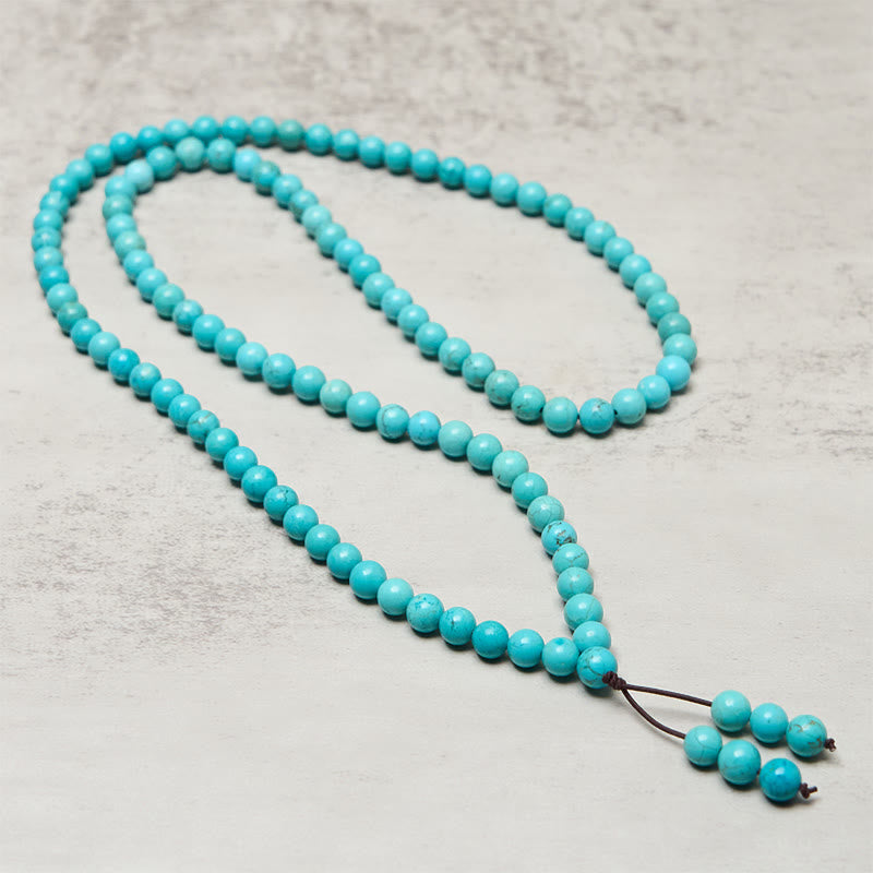 Buddha Stones 108 Beads Turquoise Wisdom Balance Mala - Fortune Jewel
