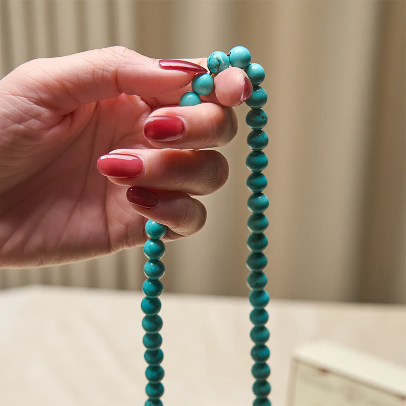 Buddha Stones 108 Beads Turquoise Wisdom Balance Mala - Fortune Jewel