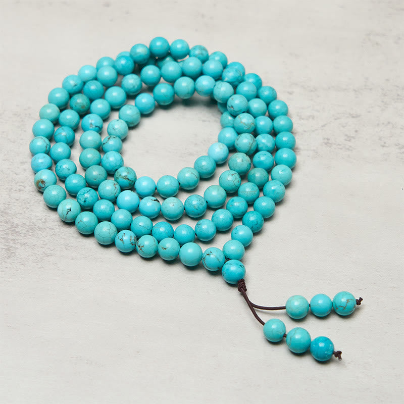 Buddha Stones 108 Beads Turquoise Wisdom Balance Mala - Fortune Jewel