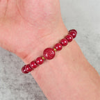 Fortune Jewel Chinese Zodiac Year Of The Horse Carved Cinnabar Peaceful Blessing Bracelet - Fortune Jewel