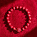 Fortune Jewel Chinese Zodiac Year Of The Horse Carved Cinnabar Peaceful Blessing Bracelet - Fortune Jewel
