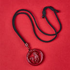 Fortune Jewel Year Of The Horse Carving Peace Buckle Natural Cinnabar Concentration Necklace Pendant - Fortune Jewel