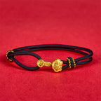 Fortune Jewel Ruyi Handle Fu Character Copper Plated Gold Rope Adjustable Luck Bracelet - Fortune Jewel