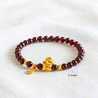 Fortune Jewel Year Of The Horse Garnet Fu Character Protection Bracelet - Fortune Jewel