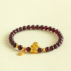 Fortune Jewel Year Of The Horse Garnet Fu Character Protection Bracelet - Fortune Jewel