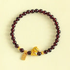 Fortune Jewel Year Of The Horse Garnet Fu Character Protection Bracelet - Fortune Jewel