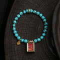 Fortune Jewel Thangka Gau Amulet Box Turquoise Fu Character Protection Bracelet - Fortune Jewel