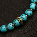 Fortune Jewel Thangka Gau Amulet Box Turquoise Fu Character Protection Bracelet - Fortune Jewel