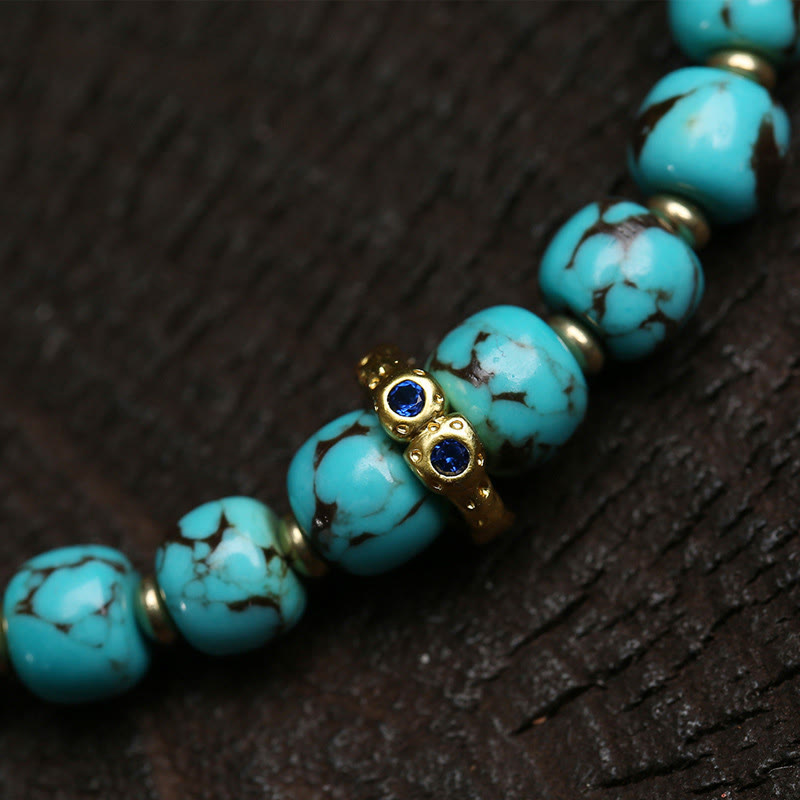 Fortune Jewel Thangka Gau Amulet Box Turquoise Fu Character Protection Bracelet - Fortune Jewel