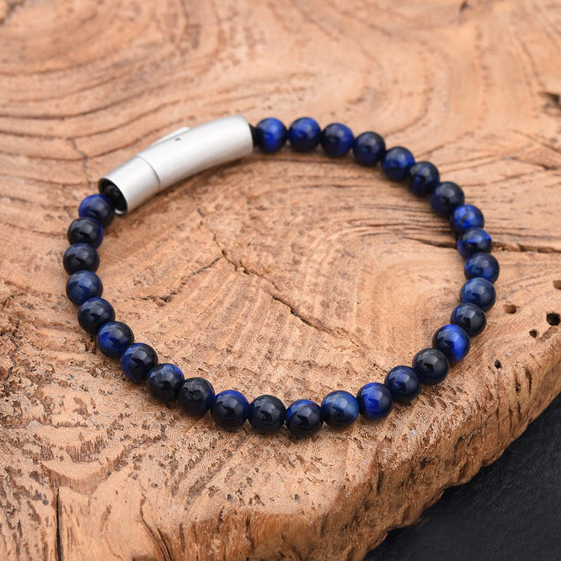 Fortune Jewel Turquoise Black Glitter Stone Tiger Eye Positive Bracelet - Fortune Jewel