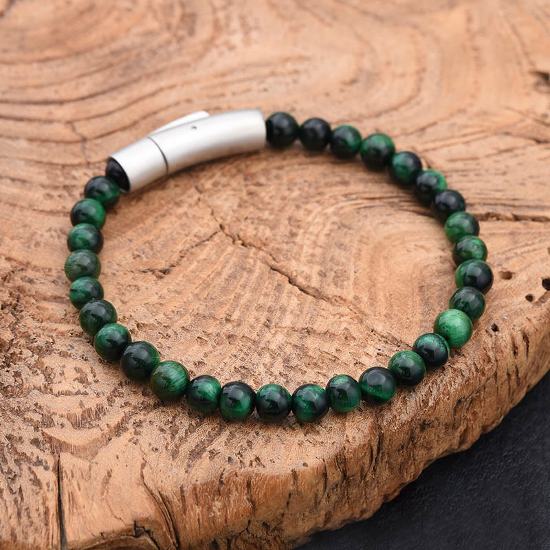 Fortune Jewel Turquoise Black Glitter Stone Tiger Eye Positive Bracelet - Fortune Jewel