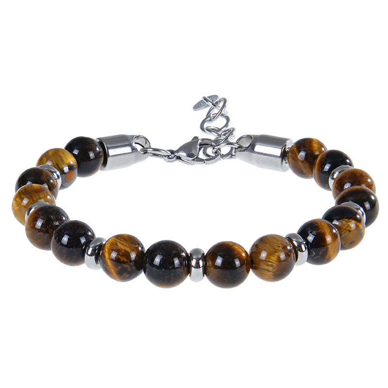 Fortune Jewel Tiger Eye Various Natural Stone Beads Protection Bracelet - Fortune Jewel