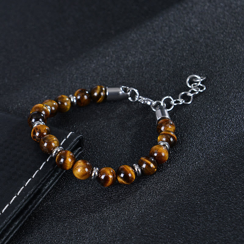 Fortune Jewel Tiger Eye Various Natural Stone Beads Protection Bracelet - Fortune Jewel