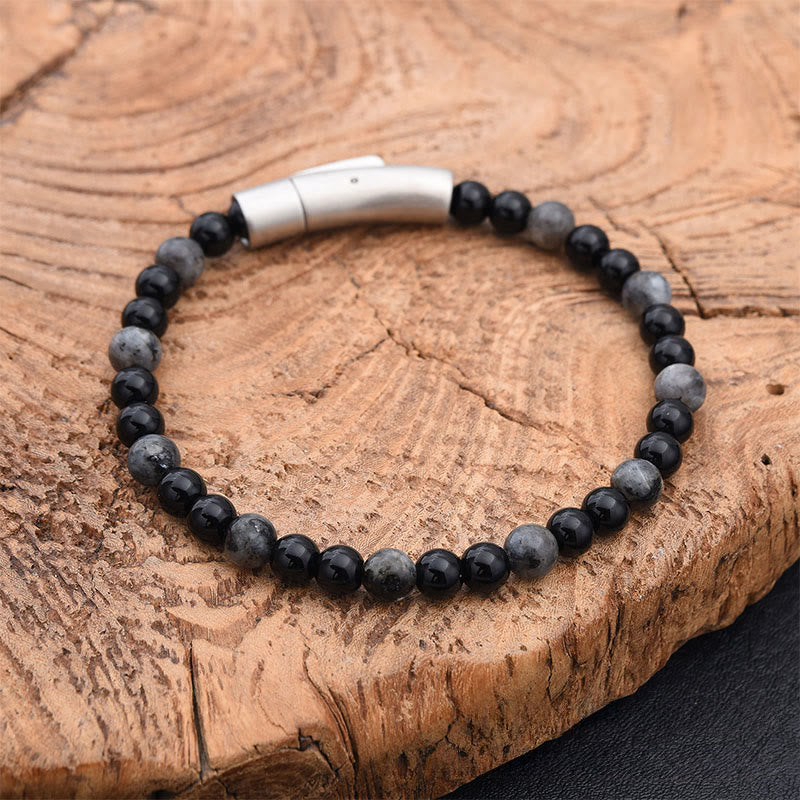 Fortune Jewel Turquoise Black Glitter Stone Tiger Eye Positive Bracelet - Fortune Jewel