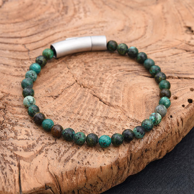 Fortune Jewel Turquoise Black Glitter Stone Tiger Eye Positive Bracelet - Fortune Jewel