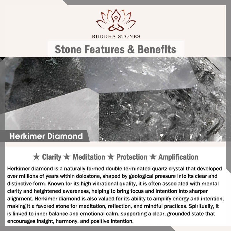 Fortune Jewel Herkimer Diamond Protection Meditation Bracelet - Fortune Jewel