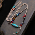 Fortune Jewel Copper Turquoise Dzi Bead Luck Necklace Pendants - Fortune Jewel