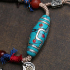 Fortune Jewel Copper Turquoise Dzi Bead Luck Necklace Pendants - Fortune Jewel