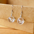 Fortune Jewel Dandelion White Liuli Glass Round Earrings - Fortune Jewel