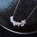 Buddha Stones Black Obsidian Smoky Quartz Garnet Aquamarine Strawberry Quartz Pink Crystal Strength Necklace Pendant - Fortune Jewel