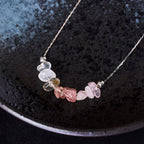 Buddha Stones Black Obsidian Smoky Quartz Garnet Aquamarine Strawberry Quartz Pink Crystal Strength Necklace Pendant - Fortune Jewel