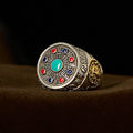 Fortune Jewel Copper Bagua Copper Coins Wealth Rotatable Adjustable Ring - Fortune Jewel