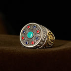 Fortune Jewel Copper Bagua Copper Coins Wealth Rotatable Adjustable Ring - Fortune Jewel