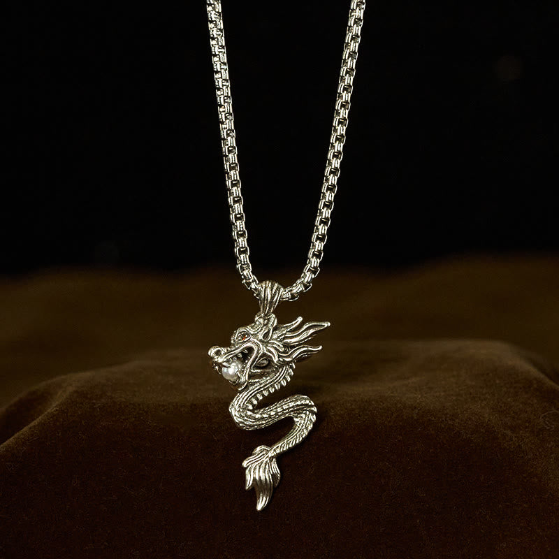 Fortune Jewel Dragon Copper Balance Luck Necklace Pendant - Fortune Jewel