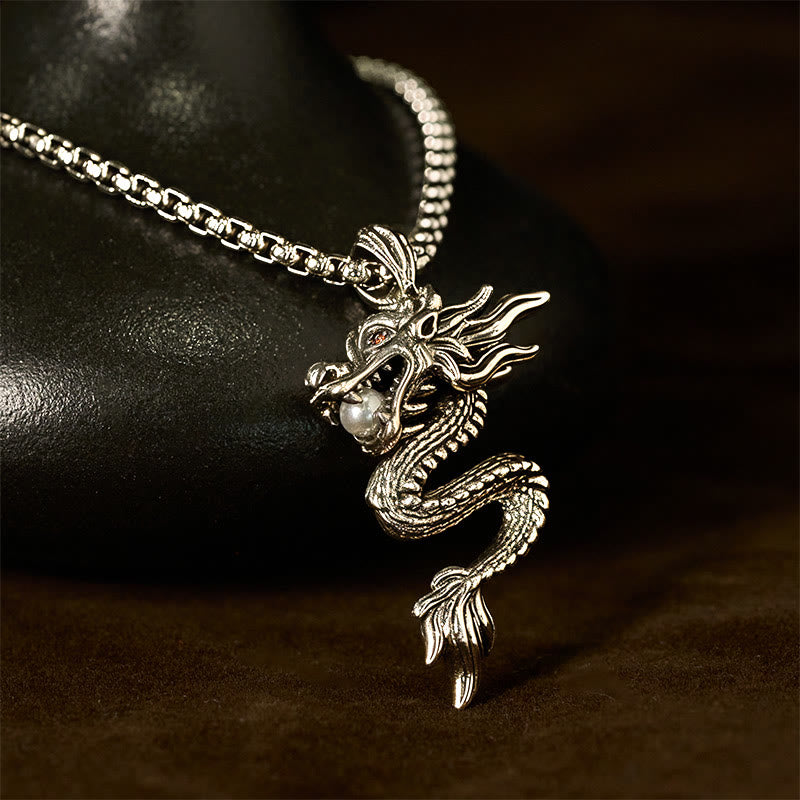 Fortune Jewel Dragon Copper Balance Luck Necklace Pendant - Fortune Jewel