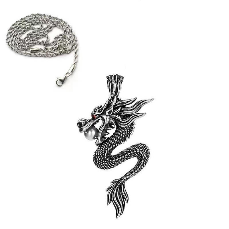 Fortune Jewel Dragon Copper Balance Luck Necklace Pendant - Fortune Jewel