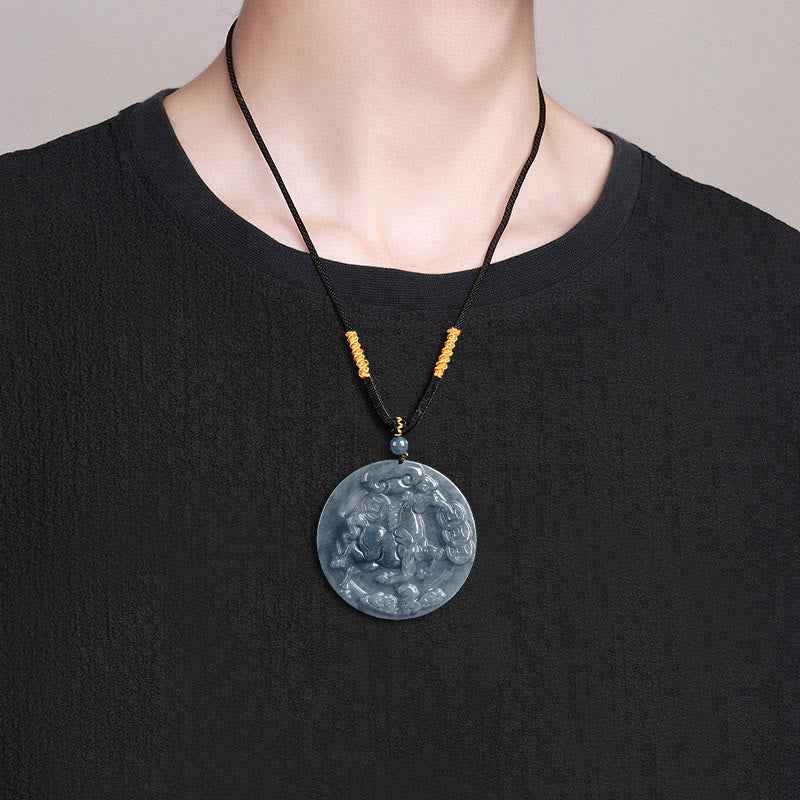 Fortune Jewel Year Of The Horse Jade Prosperity Abundance Necklace Pendants