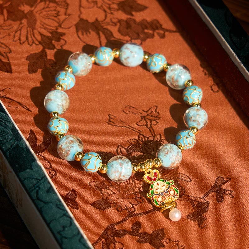 Fortune Jewel Rabbit Liuli Glass Luck Bracelet - Fortune Jewel