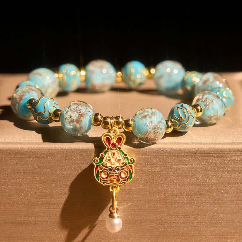 Fortune Jewel Rabbit Liuli Glass Luck Bracelet - Fortune Jewel