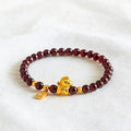 Fortune Jewel Year Of The Horse Garnet Fu Character Protection Bracelet - Fortune Jewel