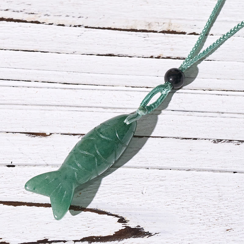 Fortune Jewel Carving Koi Fish Pink Crystal Indian Agate Amethyst Warmth Prosperity Necklace Pendant - Fortune Jewel
