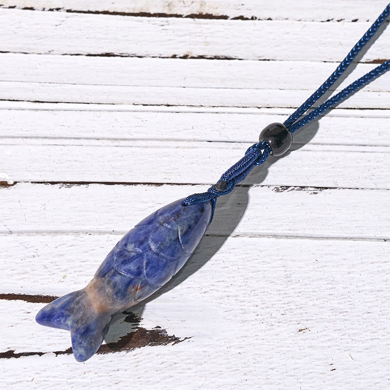 Fortune Jewel Carving Koi Fish Pink Crystal Indian Agate Amethyst Warmth Prosperity Necklace Pendant - Fortune Jewel