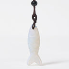Fortune Jewel Carving Koi Fish Pink Crystal Indian Agate Amethyst Warmth Prosperity Necklace Pendant - Fortune Jewel