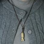 Fortune Jewel Carving Koi Fish Pink Crystal Indian Agate Amethyst Warmth Prosperity Necklace Pendant - Fortune Jewel