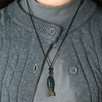 Fortune Jewel Carving Koi Fish Pink Crystal Indian Agate Amethyst Warmth Prosperity Necklace Pendant - Fortune Jewel