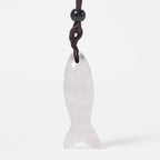Fortune Jewel Carving Koi Fish Pink Crystal Indian Agate Amethyst Warmth Prosperity Necklace Pendant - Fortune Jewel