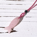 Fortune Jewel Carving Koi Fish Pink Crystal Indian Agate Amethyst Warmth Prosperity Necklace Pendant - Fortune Jewel