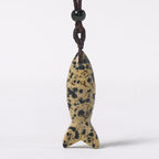 Fortune Jewel Carving Koi Fish Pink Crystal Indian Agate Amethyst Warmth Prosperity Necklace Pendant - Fortune Jewel