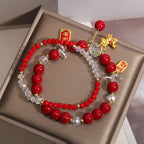 Fortune Jewel Year Of The Horse Ingot Prosperity 2Pcs Bracelet - Fortune Jewel