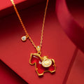 Fortune Jewel Year Of The Horse Red Agate Fu Character Confidence Necklace Pendants - Fortune Jewel