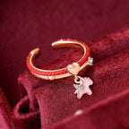 Fortune Jewel Red String 925 Sterling Silver Luck Open Ring - Fortune Jewel