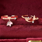 Fortune Jewel Red String 925 Sterling Silver Luck Open Ring - Fortune Jewel