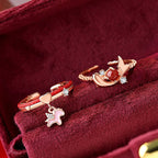 Fortune Jewel Red String 925 Sterling Silver Luck Open Ring - Fortune Jewel